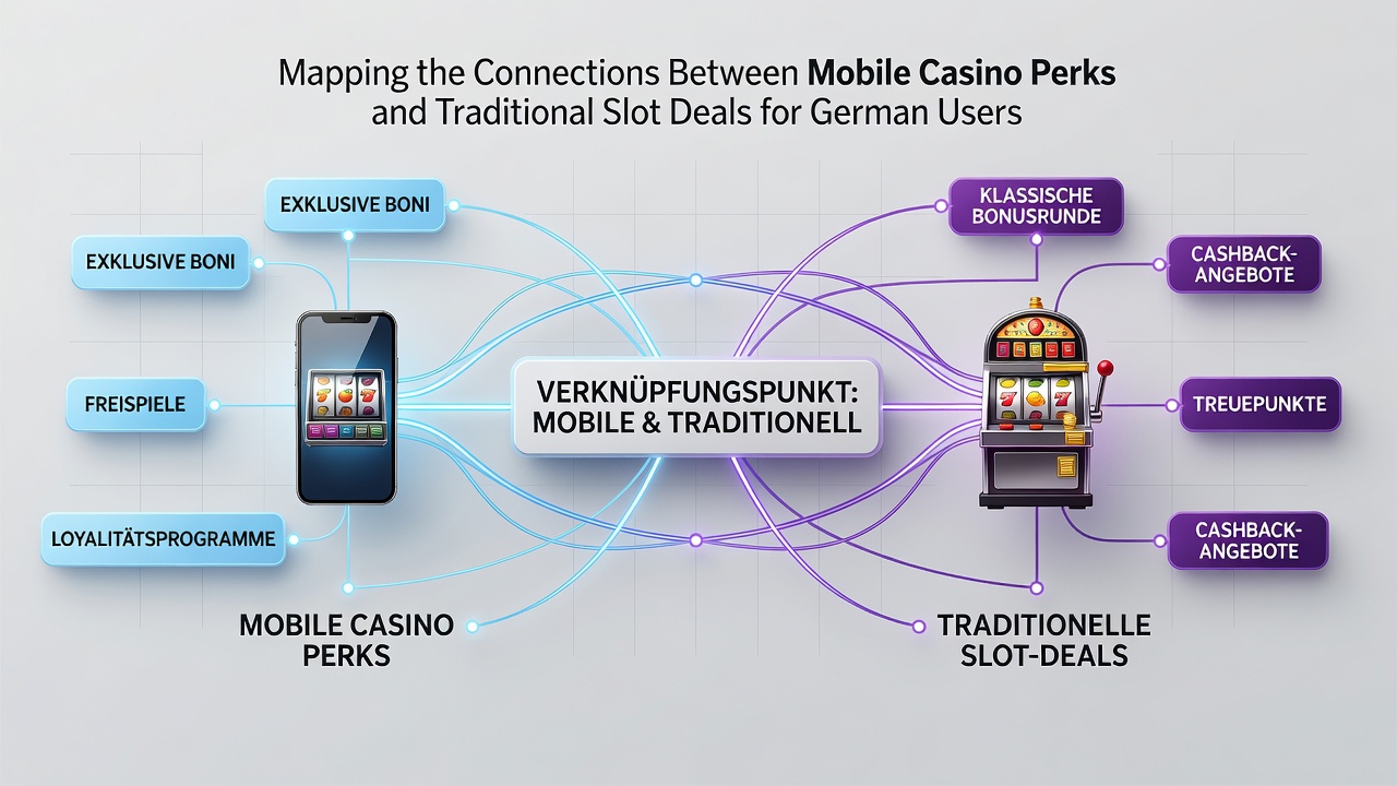 Illustration der kombinierten Nutzung mobiler und traditioneller Casino-Angebote durch deutsche Spieler