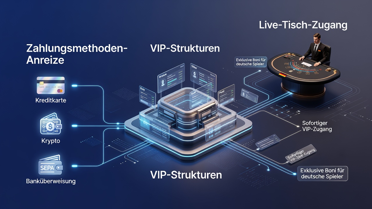 Visualisierung von Live-Tischen und mobilen Zahlungsanreizen für VIP-Spieler